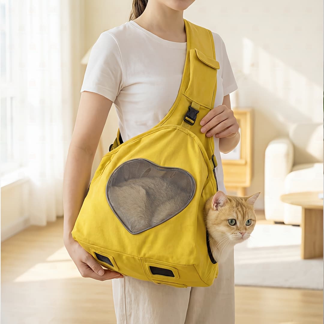 TEMU Outdoor Crossbody Pet Bag, Dog Backpack, Kitten Backpack Waist Strap Design Shoulder Pressure, Breathable Mesh Window, Ideal For