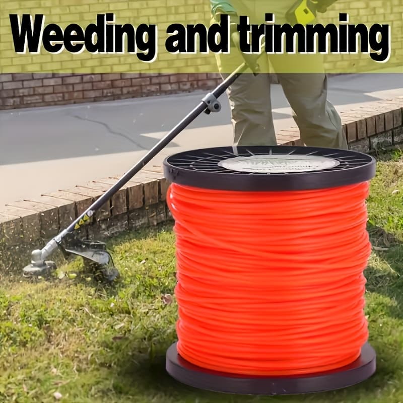 TEMU 1 Roll, Heavy-duty Nylon Trimmer Line, 2.4mm Diameter, 100m/328ft Length, 670 G/1.48 Lbs, Orange, Durable And Long-lasting, Ideal For Lawn Mowers And Gardening Accessories