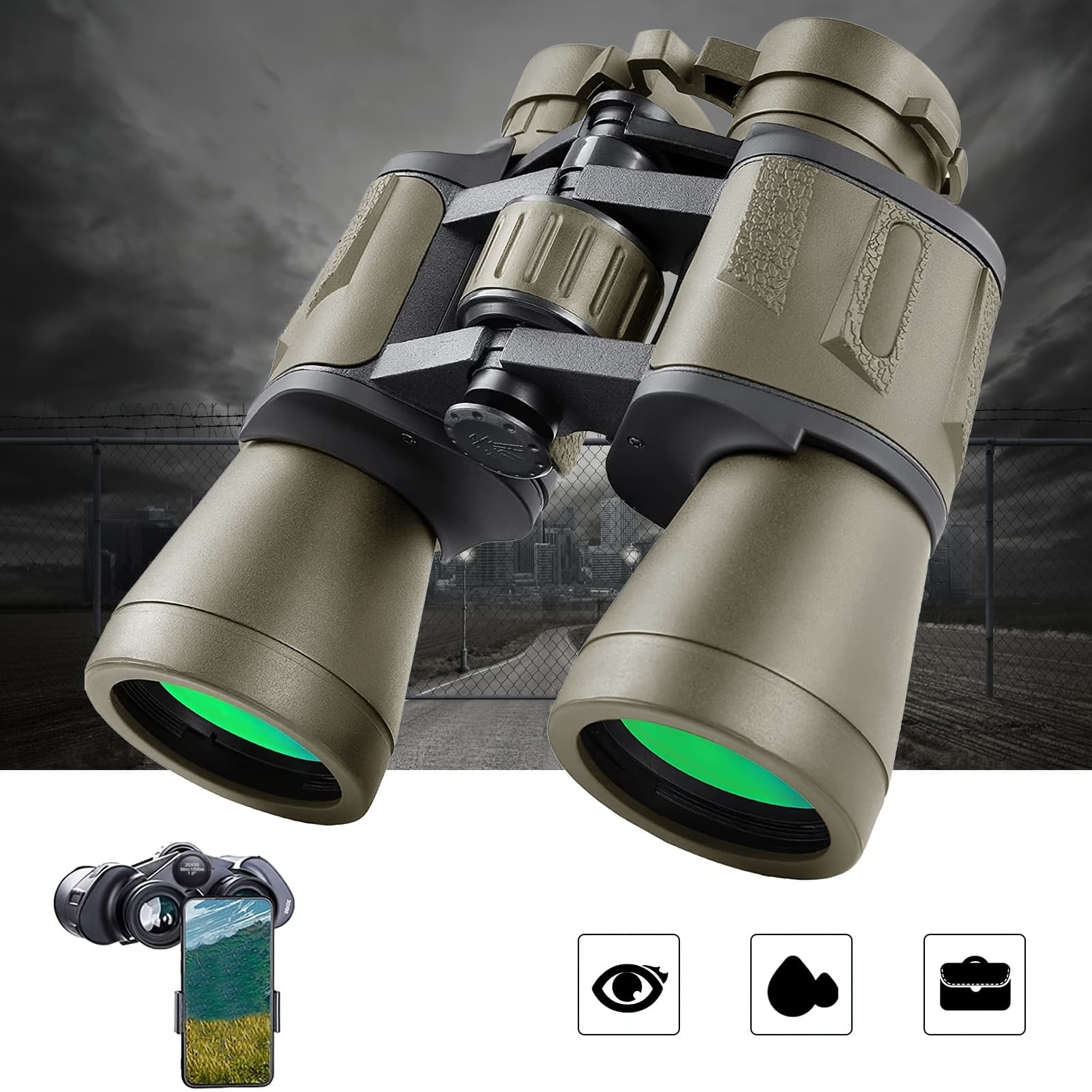TEMU Adult Binoculars - Binoculars For Bird Watching, Hunting, Hiking, Concerts, Traveling Theater With Smartphone Adapter, Perfect For Father's Day, Birthday And Graduation Gifts!