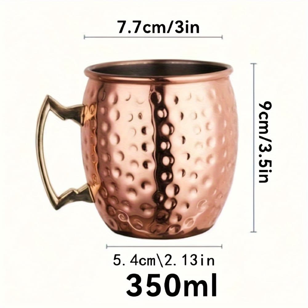 TEMU Mule Mugs 16oz Cups With 304 Stainless Steel Lining And Golden Handles, Perfect For Cold Drinks, Beer, Wine, Bars, Parties, Gifts