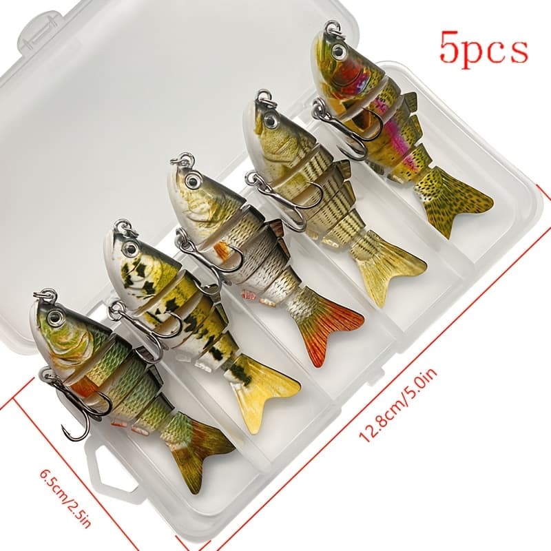 TEMU 5pcs Mini Lure Bait Set, 8g, Slow-sinking Artificial Bait, Suitable For Freshwater And Saltwater Use