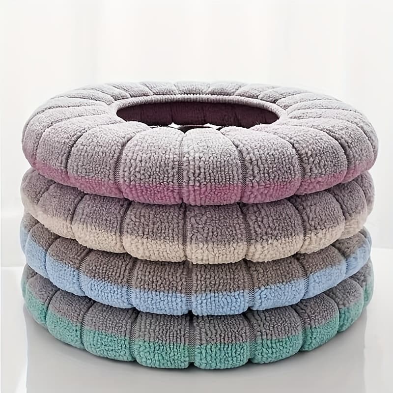 TEMU 4pcs 11.8 Inch Thick Bathroom Toilet Seat Cover Cushion, Soft And Comfortable Toilet Seat Cover, Stretchable Toilet Seat Cover Heater, Soft Cushion Cover ()