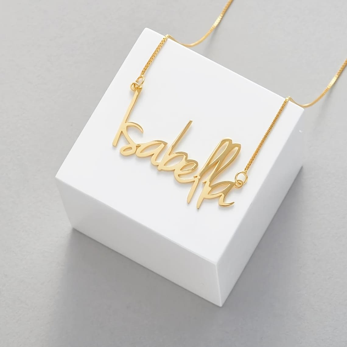 TEMU Chain Name Necklace Personalized Exquisite Elegant Necklace Stainless Steel Fashion Nameplate Pendant Necklace Versatile Daily Additions Women's Popular Jewelry Language To English