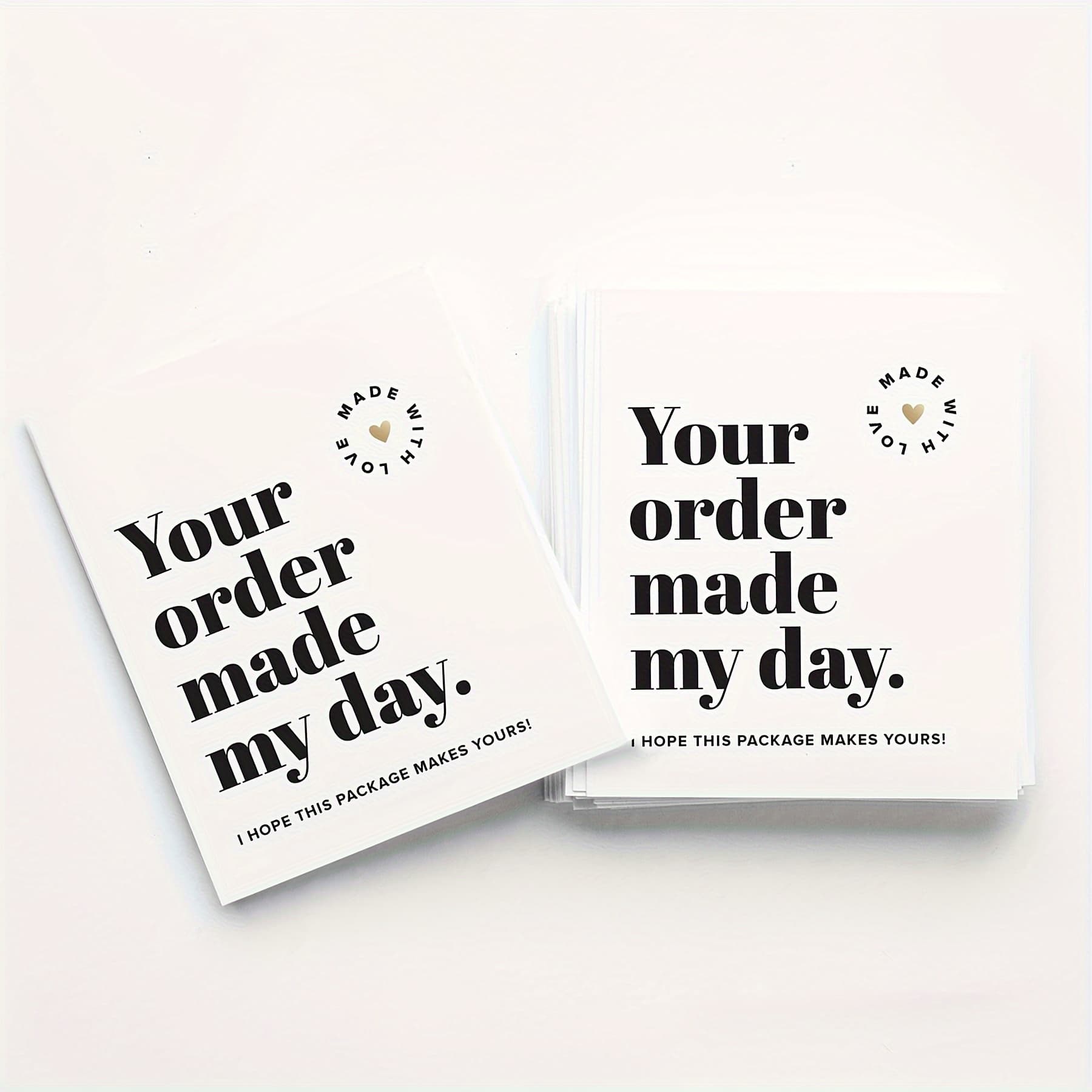 TEMU 50-pack Thank You Cards – "your Purchase !" Customer Appreciation Notes With Message, Business Packaging & Gift Wrapping, Customer Gifts, Contrast Text, Highquality Paper