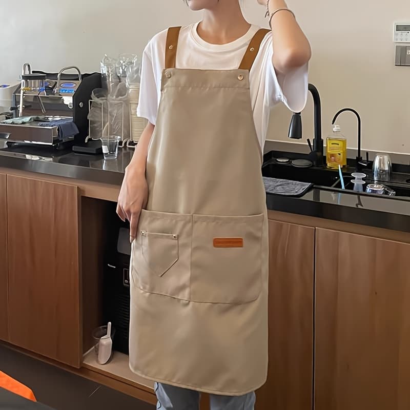 TEMU Apron Catering Special Kitchen And Household Baking Men's Work Clothes New Cooking Women's Fashion Adjustable Apron Canvas