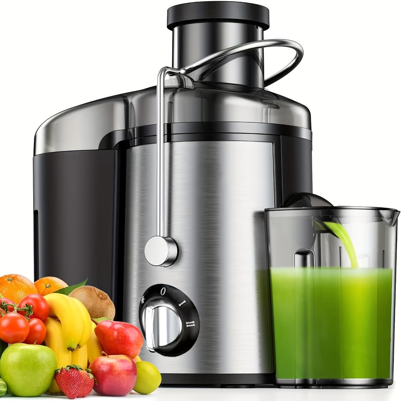 TEMU Christmas Gift: Juice Extractor, 3-inch Wide Mouth, Power 500w, Suitable For Vegetables And Fruits, Settings, 400w Motor, Easy To Clean, Removable, Extraction Rate, Extraction Speed.