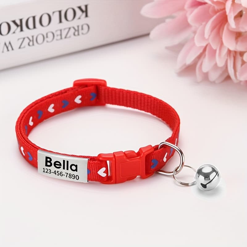 TEMU [custom Product!!!] Personalized Cat Collar, Pet Kitten Collar , Custom Engraved Cat Id Tag Pendant - Perfect Gift For Your Pet!