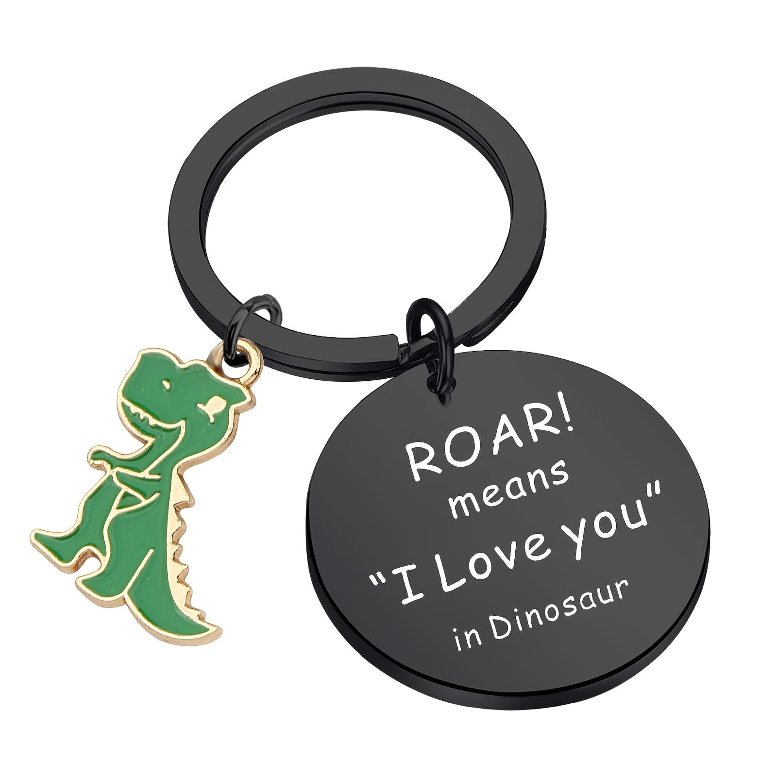 TEMU Dinosaur Stainless Steel Keychain Romantic Couples' Gift Fashionable