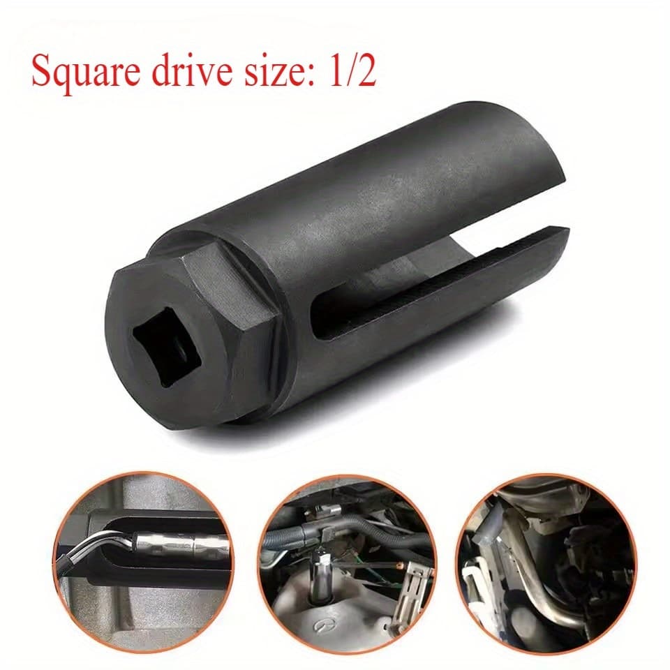 TEMU 1pc Square Drive Size 1/2 Universal 22mm Socket Wrench Oxygen-containing European Standard Oxygen Vacuum Sensor Removal Socket Kit Automotive Tools