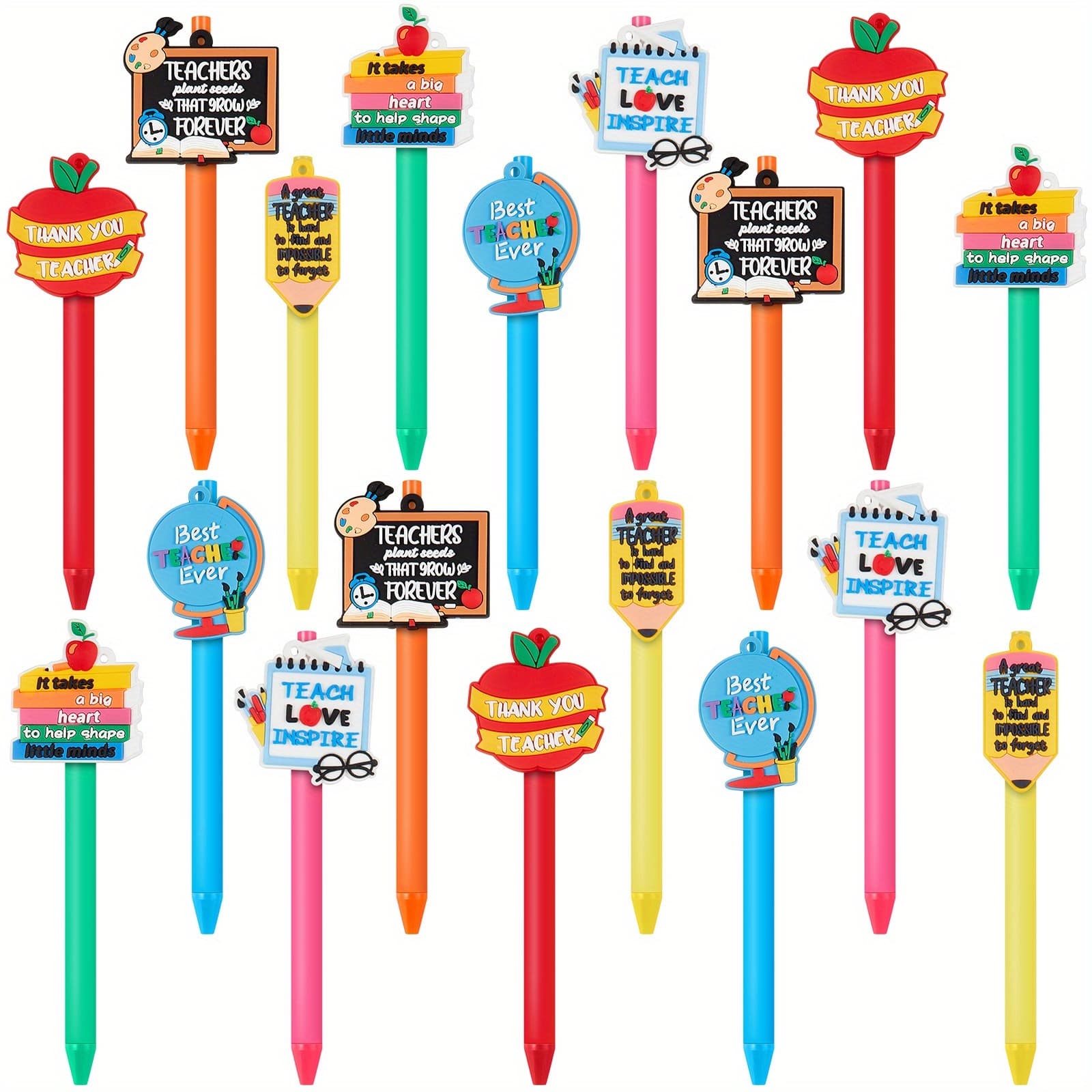 TEMU 18pcs Gift Bulk Funny Teacher Ballpoint Pens For Thank You Teach Appreciation Gift Thanksgiving Christmas Party Favors Student School Office Supplies