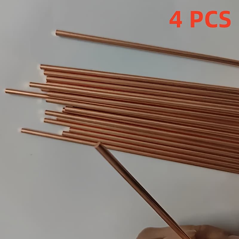 TEMU 4pcs Of Solid Copper Rods With A Diameter Of 3mm And A Length Of 500mm, Made Of T2 Material, Suitable For Knife Handles, Cushions, Metal Crafts, And Metalworking Handicrafts.