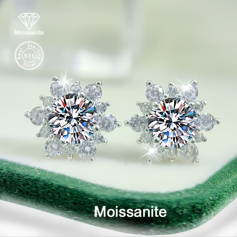 TEMU 1.5g 925 Silvery Moissanite Earrings, Easy And Luxurious, Suitable For Women, Birthdays, Valentine's Day, Teachers' Day, Christmas, New Year, Daily Holidays, Parties, Weddings And Other Occasions