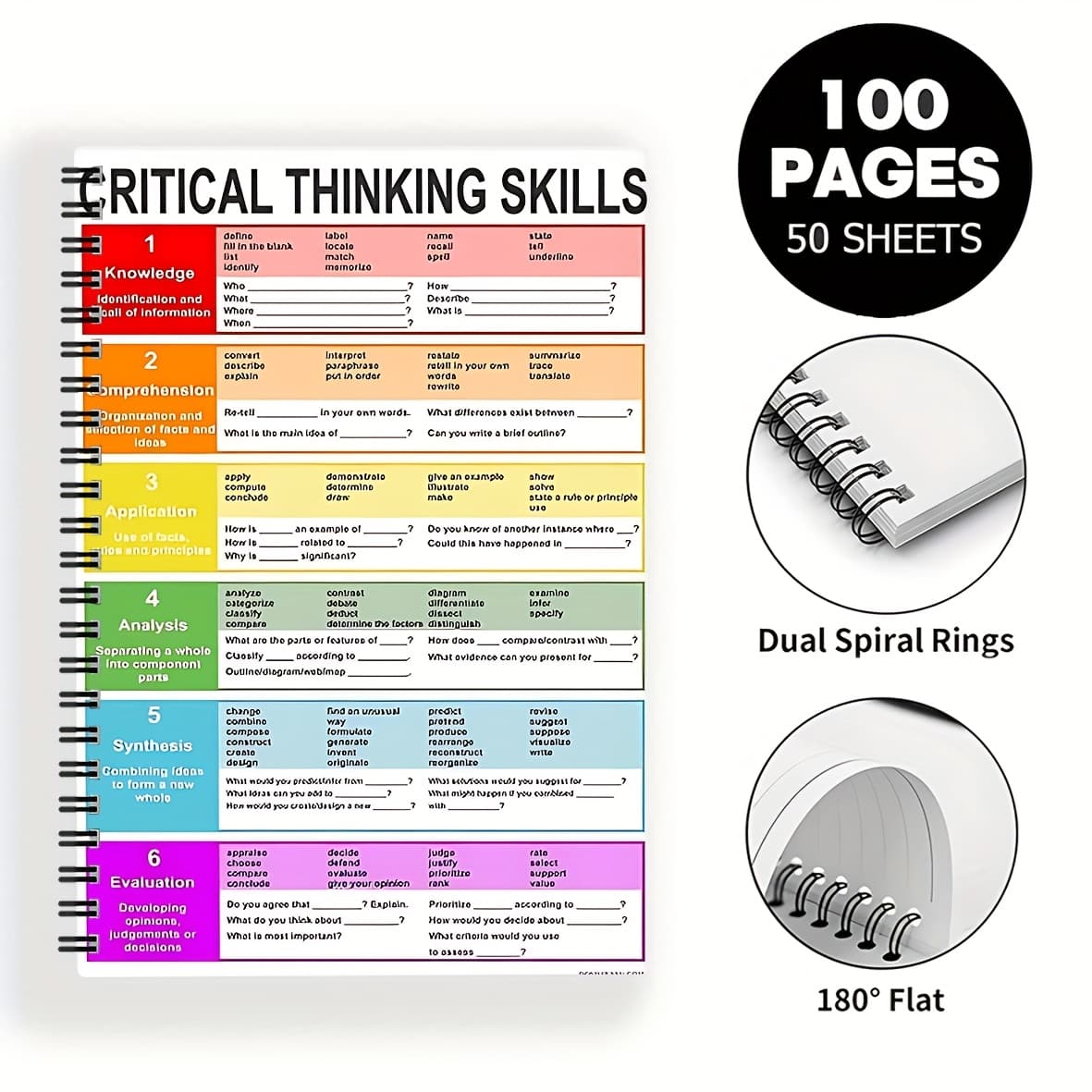 TEMU 1pc Premium A5spiral Notebooks, Printed With: Skills Chartsmooth , No Color Bleeding, Durable Hard Cover, Suitable For Daily Planning And Diary, Gift !