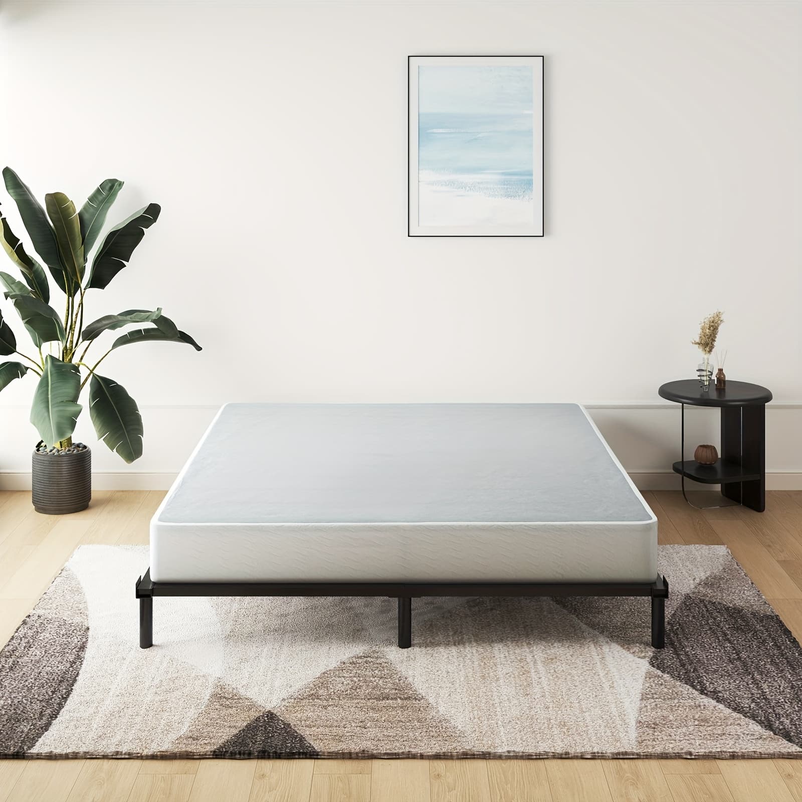 TEMU 5/7.5/9 Inch Box Spring For Twin/full/queen/king Bed, Strong Metal Frame Foundation, -free, Easy Assembly