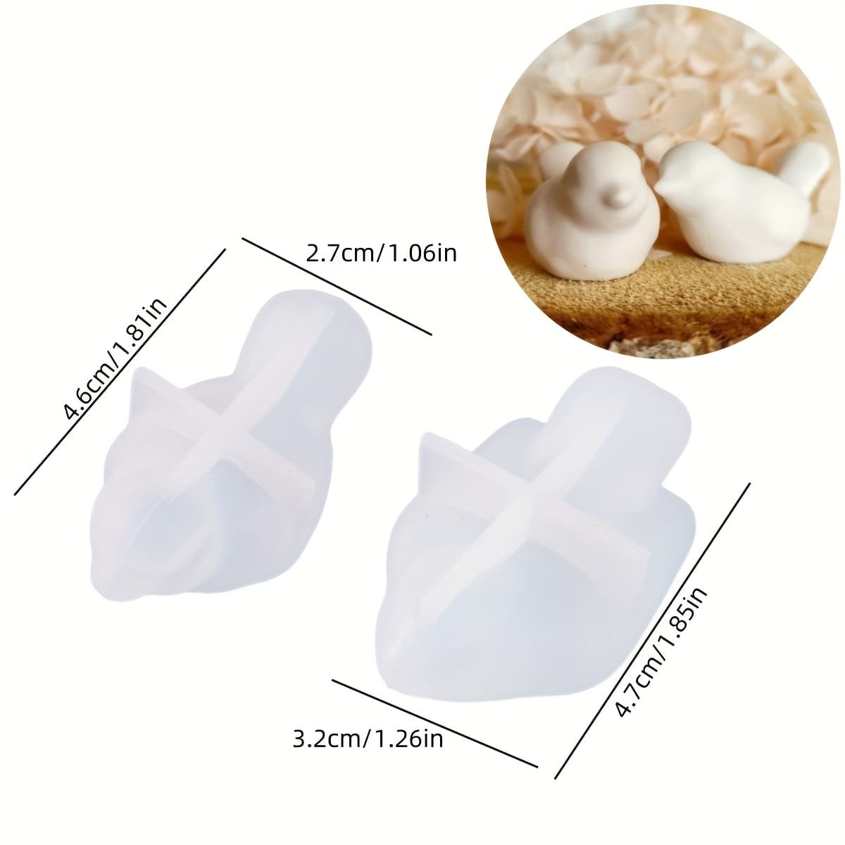 TEMU Silicone Molds Small Bird Hanging Clay Molds For Handmade Creative Animal Ornament Mold Plaster Decor Mold Resin Casting Art Crafts Molds