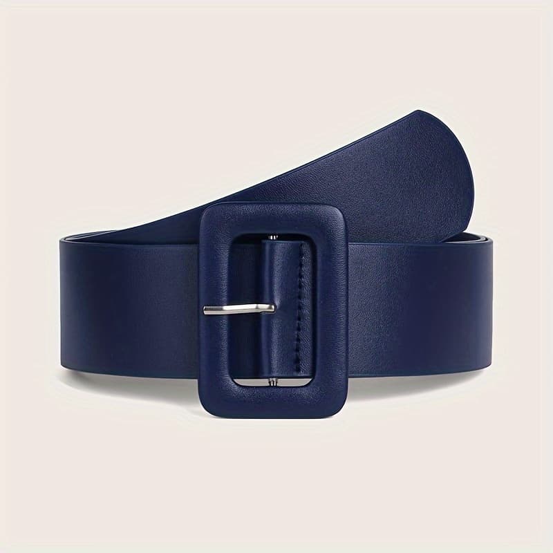 TEMU Navy Wide Women's Belt Student Belt Fashion Waist Cincher Dress Outfit Belt Coat Matching Belt