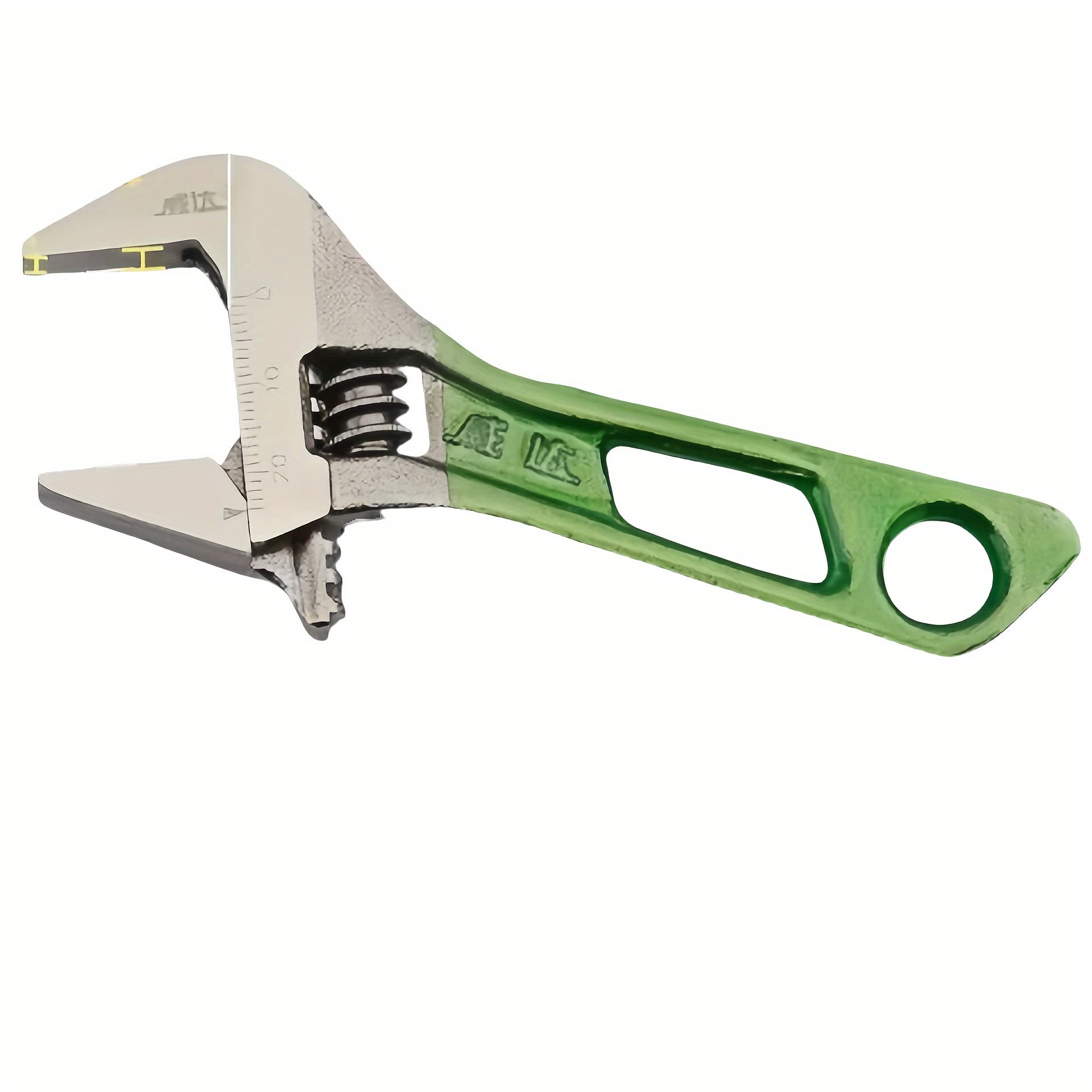 TEMU A Mini Lightweight Multifunctional Adjustable Wrench With A Large Opening, Featuring A Black End To Prevent Rust. Its Extra-wide Opening It Suitable For A Of Applications, In Tight Spaces