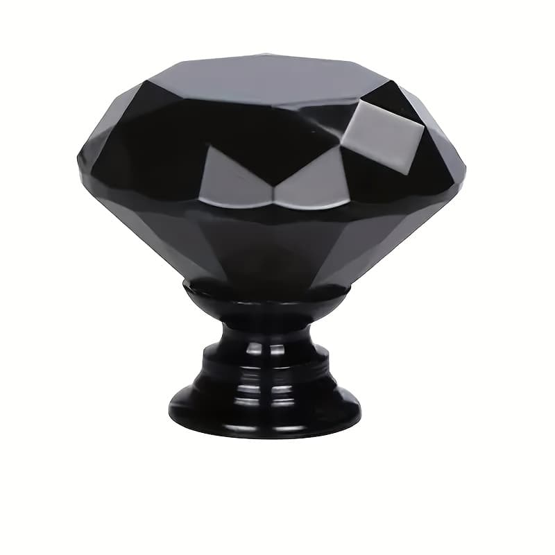 TEMU 6/9pcs Black Diamond Black Background Crystal Handles, Furniture Handles, Hardware Handles, Cabinet Doors, Wardrobe Doors, Wine Cabinet Doors, Drawer Handles 30mm Glass