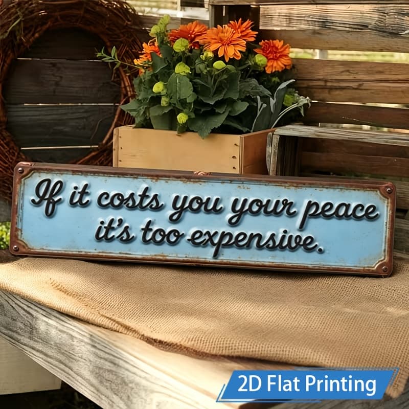 TEMU 4x16 Metal Wall Sign | If It Costs You Your Peace Rustic Iron Decor, Farmhouse Wall Art For Home, Cafe & Office | Multipurpose, Art , Suitable For Easter, Valenirone's Day, Ramadan, , Labor Day