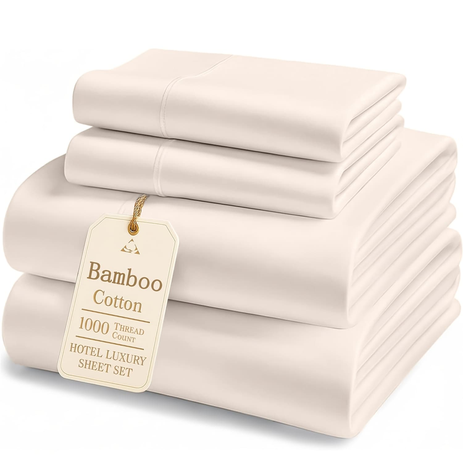 TEMU Bamboo Cooling Bed Sheets - 14 Inch Deep -grade Bedding For Room Decor, & Breathable For Hot Sleepers, Wrinkle-resistant & Moisture-wicking Bamboo Fabric, Double-stitched Machine Washable Sheets