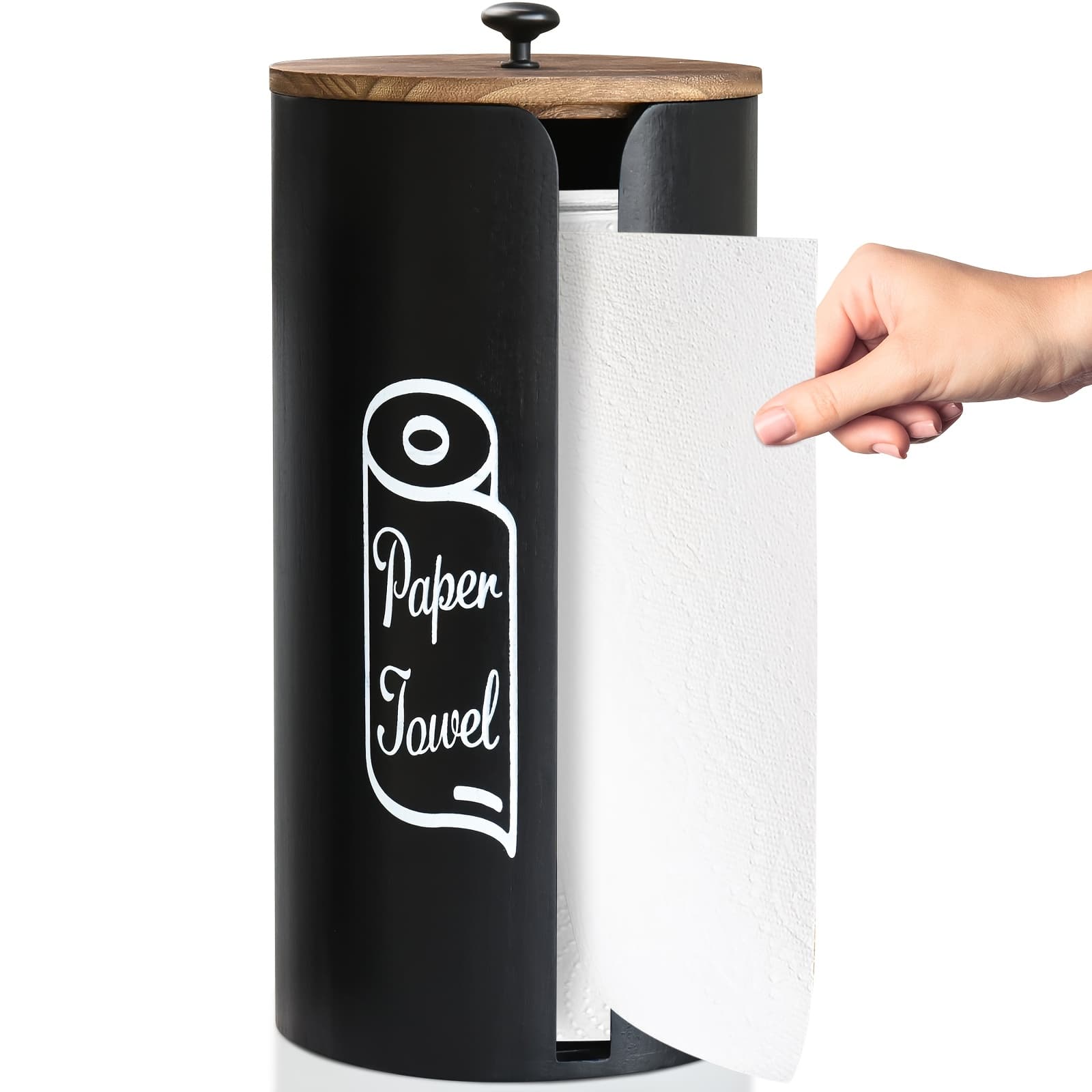 TEMU Paper Towel Holder Countertop, Farmhouse Paper Towel Stand For Kitchen, Wood Paper Towel Roll Holder For Kitchen Countertops, Bathroom, Bars & Dining Tables, Rustic Kitchen Decor And Accessories