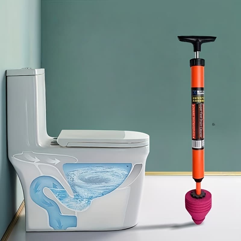 TEMU Toilet Plunger - Heavy-duty Air Pressure Toilet Drain Cleaner, Pipe Unclogger - Toilet Suction Cup - Sink And Shower Clog Remover - Bathroom Unclogging Equipment - Ergonomic