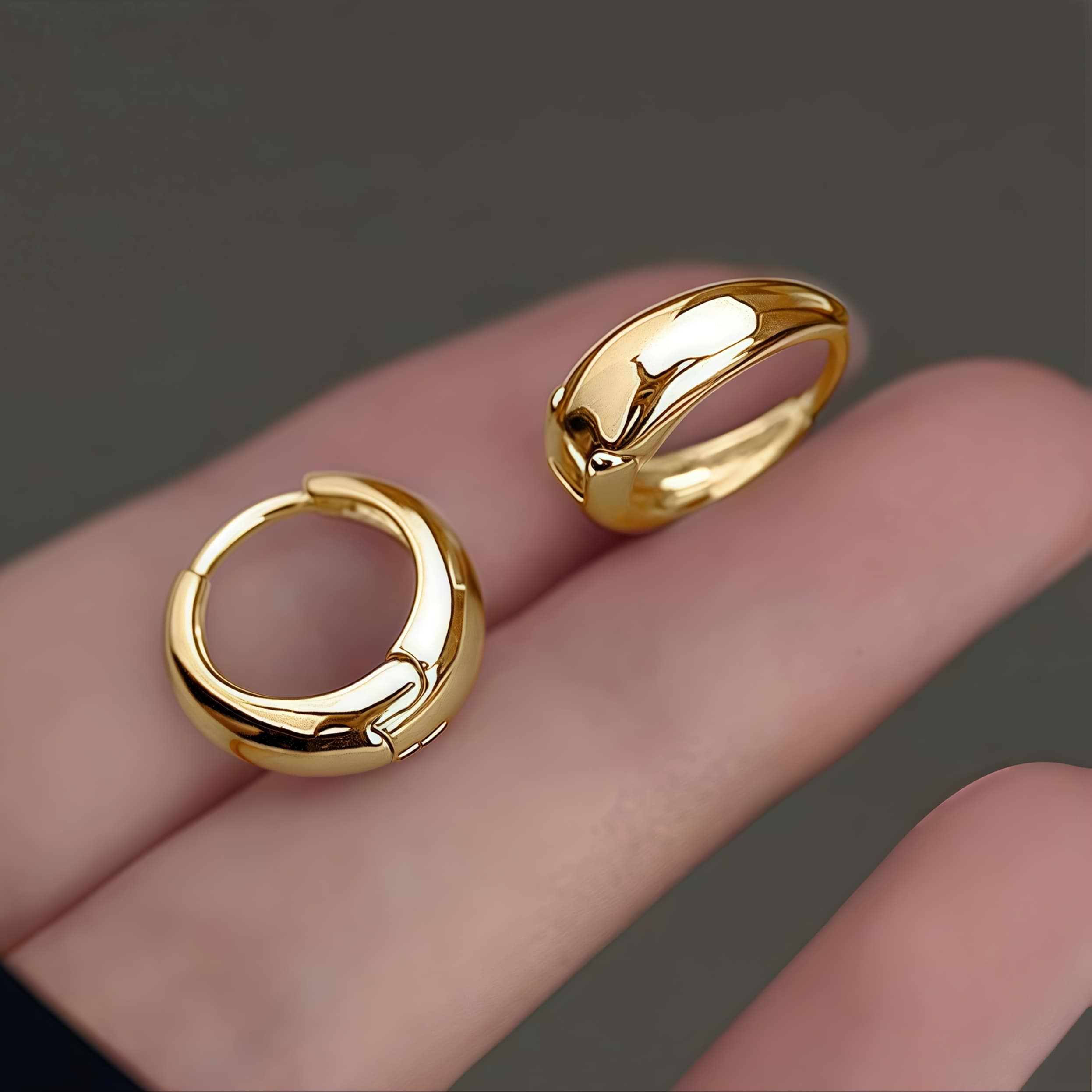TEMU Elegant Stainless Steel Hypoallergenic French Hoop Earrings, Comfortable, Non-fading, Design, Suitable For Daily And Party Occasions, Gifts For Fashionable Women