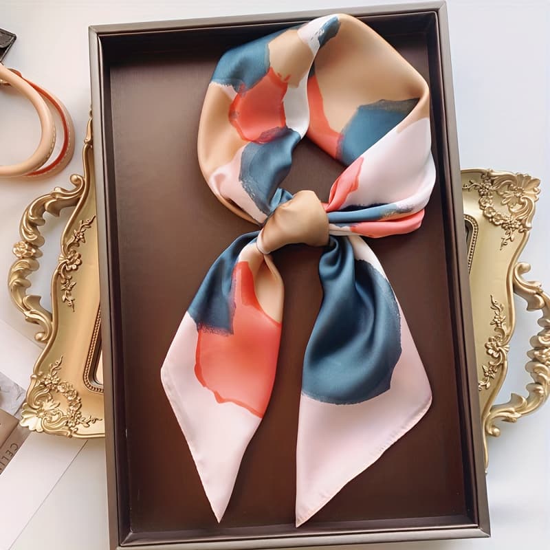 TEMU A Fashionable Oil Painting Patterned Scarf In 3 Color Options, Versatile For Use As A Scarf, Headscarf, Or Shawl, Making It A Trendy Accessory