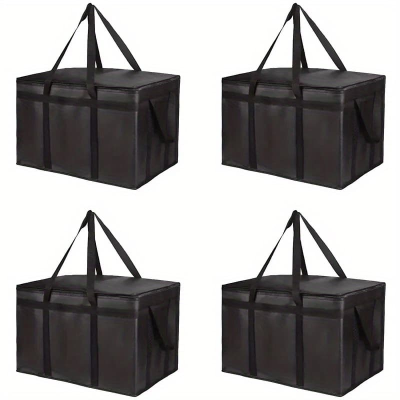 TEMU 4-pack Insulated Food Delivery Bag, Xxx-large Meal Grocery Tote Insulation Bag For Hot And Cold Food, Commercial, Large Capacity Reusable Warming Bag