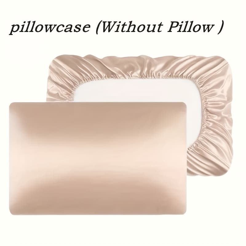TEMU Soft And Breathable Satin Pillowcase With Elastic Cord - Perfect For A Comfortable Sleep In Your Bedroom 1pc
