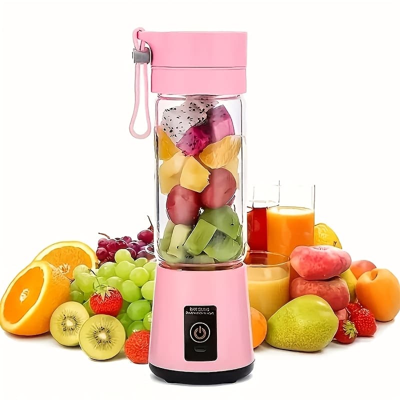 TEMU Portable Electric Blender With Usb Interface 6leaves, 15.21oz Capacity1300mah, 3.7v Smoothies And Creamy Drinks! Powerful Blending Force To Beverage And . Travel, And Gym. Use And Easy To Carry.