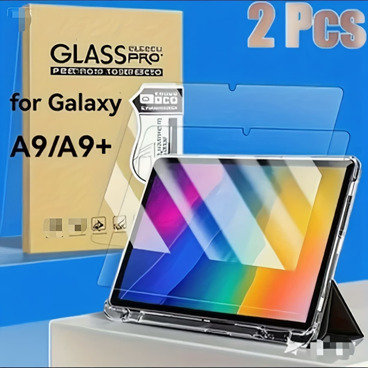 TEMU 2pcs Anti-fingerprint Screen Protector For Galaxy Tab A9 / A9 Plus 8.7 / 11.0 Inch, Compatible With Sm-x210 / 210, Sm-x110 / X115 Models, Tempered Glass Film, Hd Protection