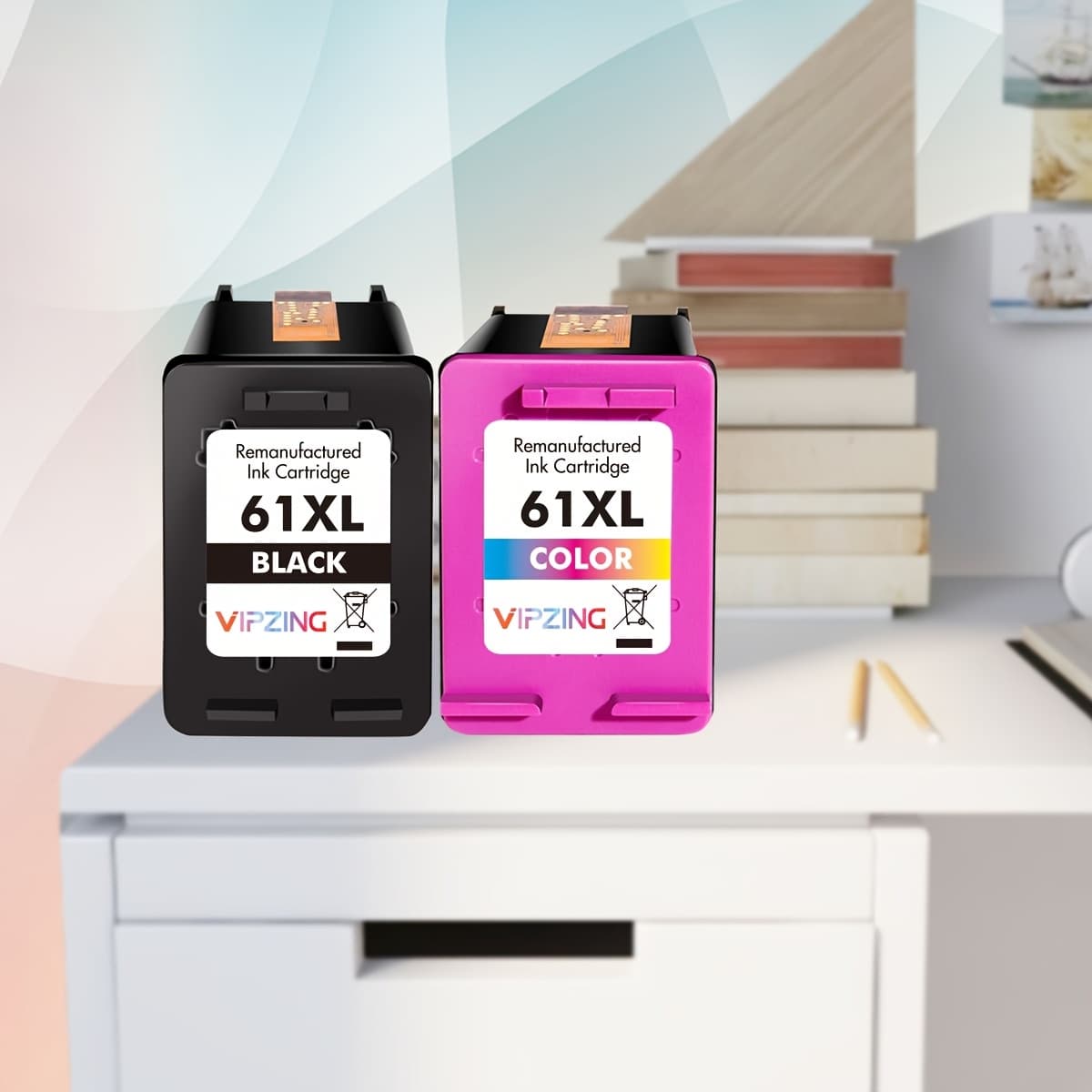 TEMU Vipzing Remanufactured Ink Cartridges Replacement For 61xl 61 Xl For 4500 4502 5534 5535 2512 3510 2542 2540 2544 3000 3050a 3052a 1055 2548 4630 4632 Printer