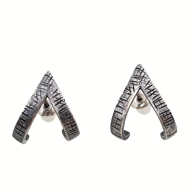 TEMU Vintage Men's Earrings Geometric Hypoallergenic Stud Earrings Fashion Jewelry Hip Hop Accessories