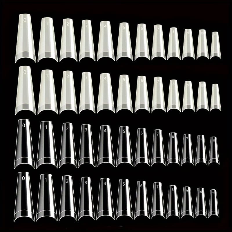 TEMU 1000pcs Half-cover False Nail Tips, Tip Stickers, Artificial Nail Tips In 10 Sizes, Suitable For Nail Salons And Diy Nail Art