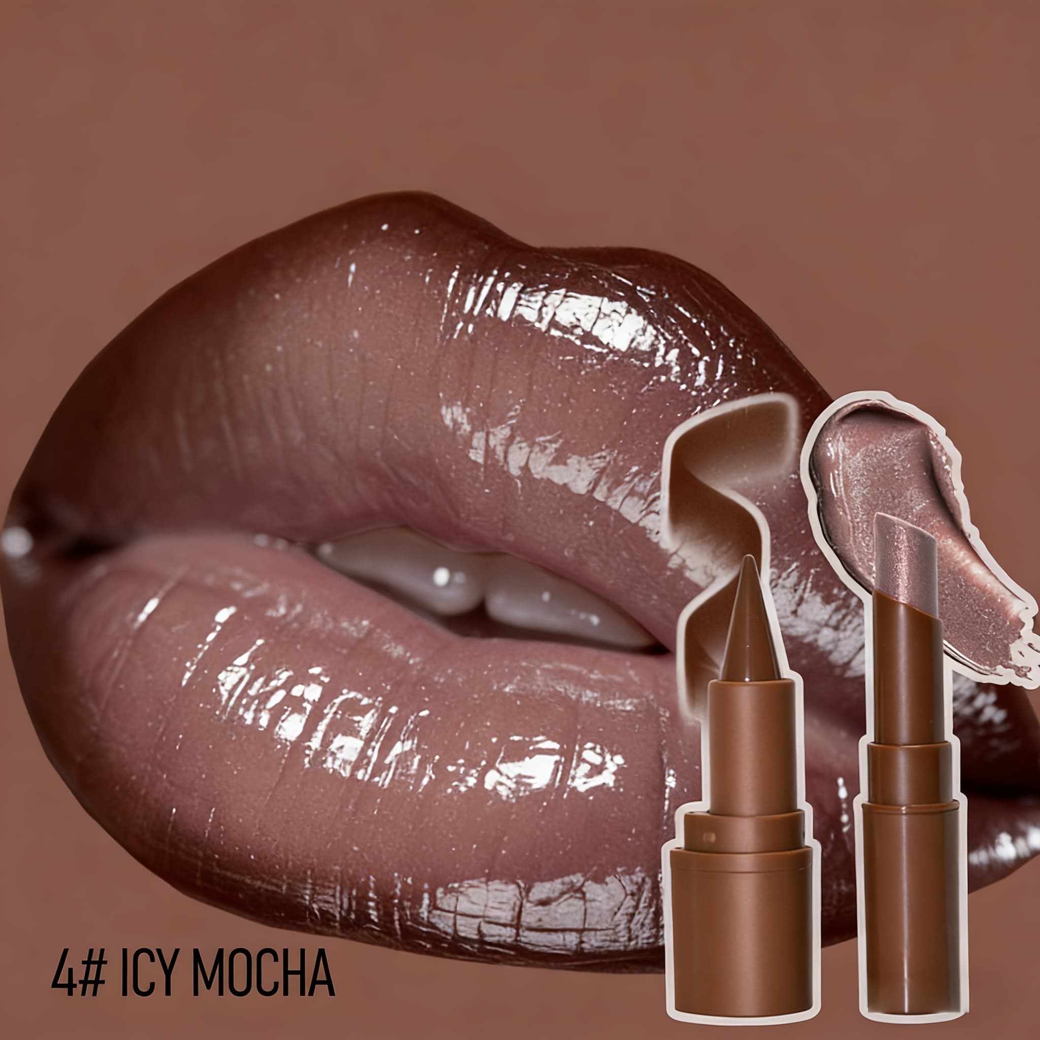 TEMU Dark Lip Liner Pen + Metallic Solid Lipstick Set | -dimensional Lip Shape, 1 Application A Full And Shiny Effect, Long- Without Smudging, Ideal Gift For Any Occasion