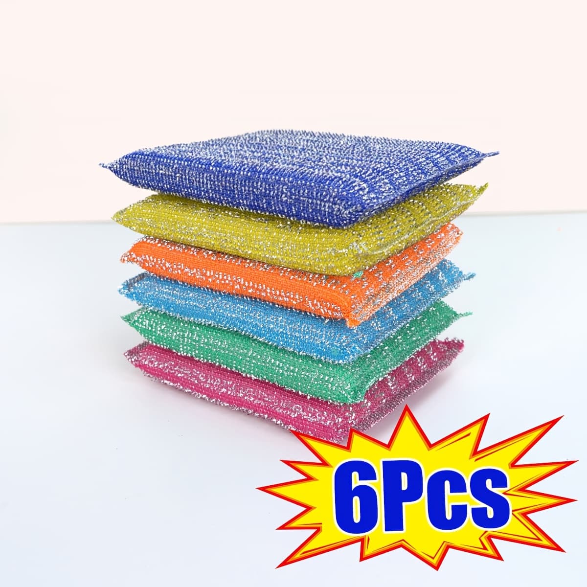 TEMU Magic Sponge - Double-sided, Random Color, Scratch-free Kitchen Cleaning Sponge, Suitable For Dishes And Household Use