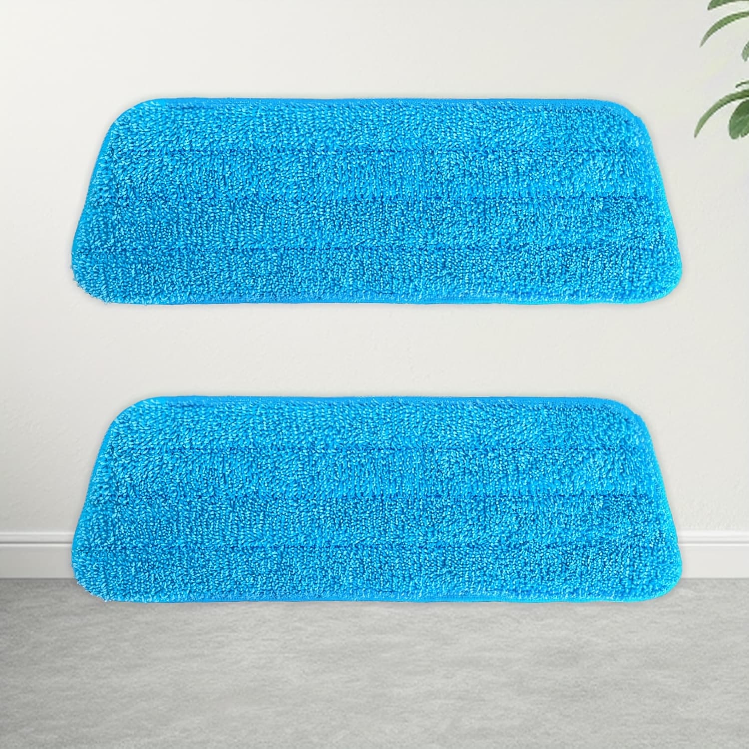 TEMU 2pcs Reusable Mop Pads, Ultra- Spray Mop Replacement Heads, Wet And Dry Dual-use Replacement Cloths, Suitable For Multiple 13-inch To 15-inch Flat Spray Mops, Machine Washable
