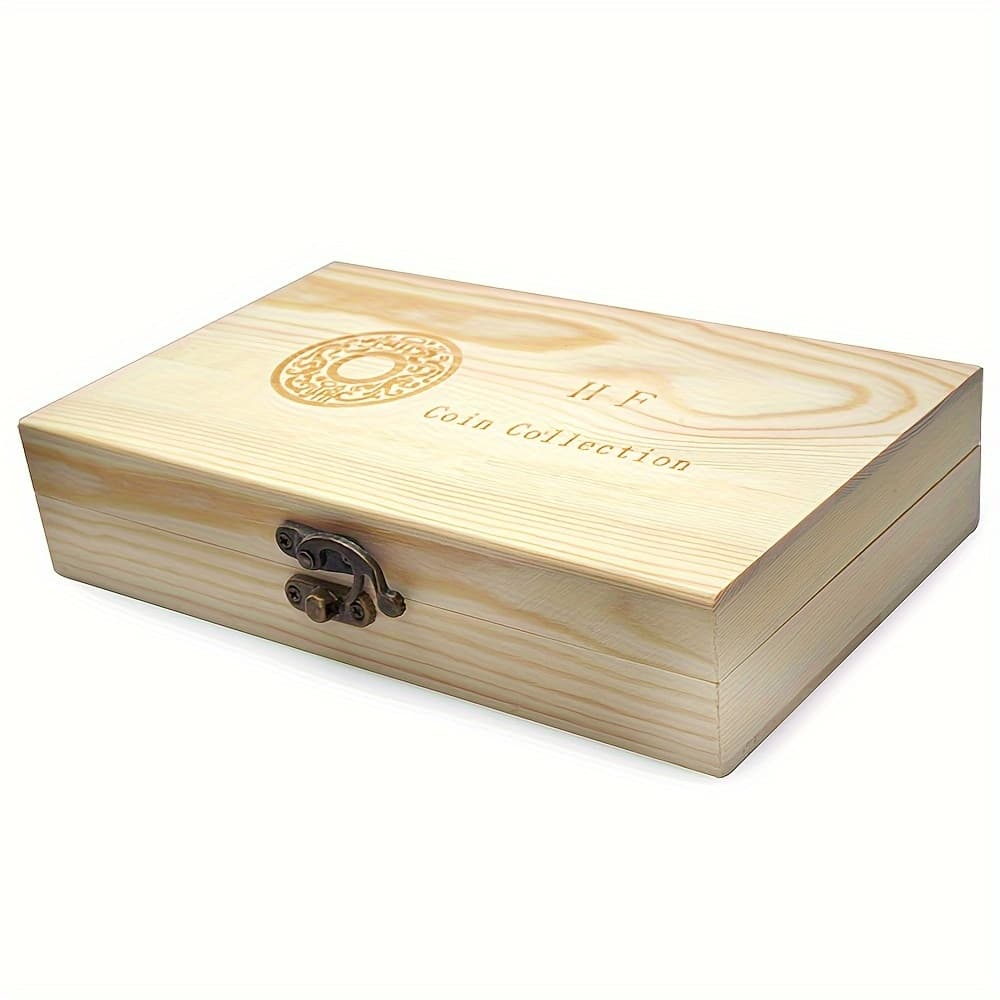 TEMU 50× Wooden Storage Box Commemorative Protection Collection Box Adjusted