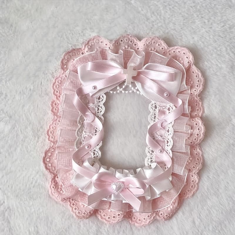 TEMU Lace Photo Card Holder Photo Display Decoration Handmade Bow Cute Bag Charm