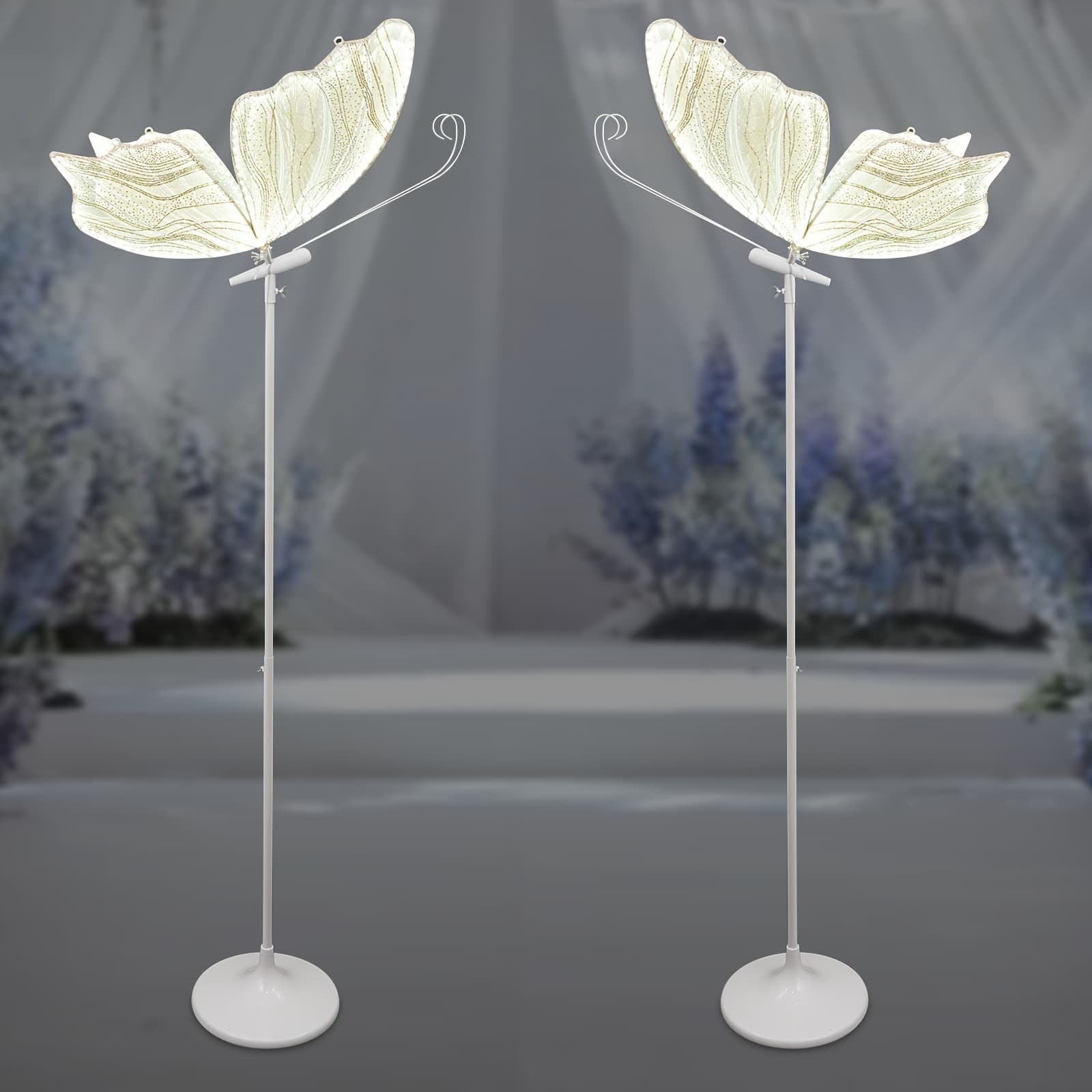 TEMU 2pcs Creative Wedding Led Floor Lamp, Adjustable Height, Romantic Hanging Wedding Decoration Light For Wedding , Street Guidance Decorative Lights, White Light Color, 48w 110v