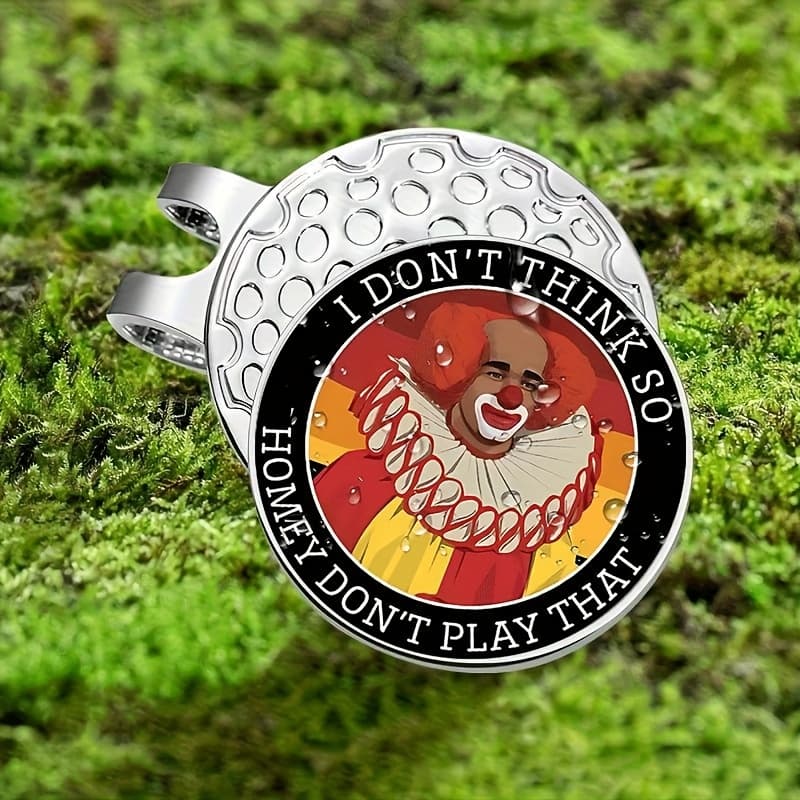 TEMU 1pc Of Stylish Clown-themed Sarcastic Magnetic Hat Clip, An Iron Golf Ball Marker Accessory That Golfers Can And