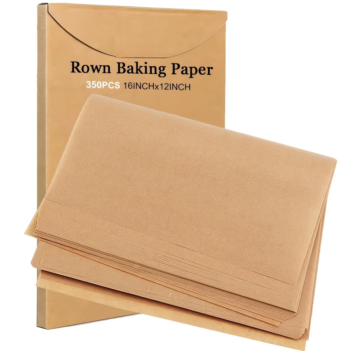 TEMU 350pcs Brown Baking Paper 12*16in Baking Tray Mat For Baking Barbecuing Steaming Grilling Perfect For Home Bakers & Kitchen Enthusiasts Christmas Decorations Kitchen Accessories