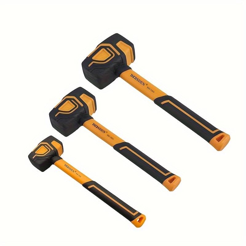 TEMU Rubber Mallet Set, 3-pack Rubber Mallet Hammer 10oz 20oz And 36oz, Rubber Hammer With Hook, Mallet Hammer With Solid Head & Ergonomic Grip Handle, Soft Face Hammer For Flooring, Woodworking