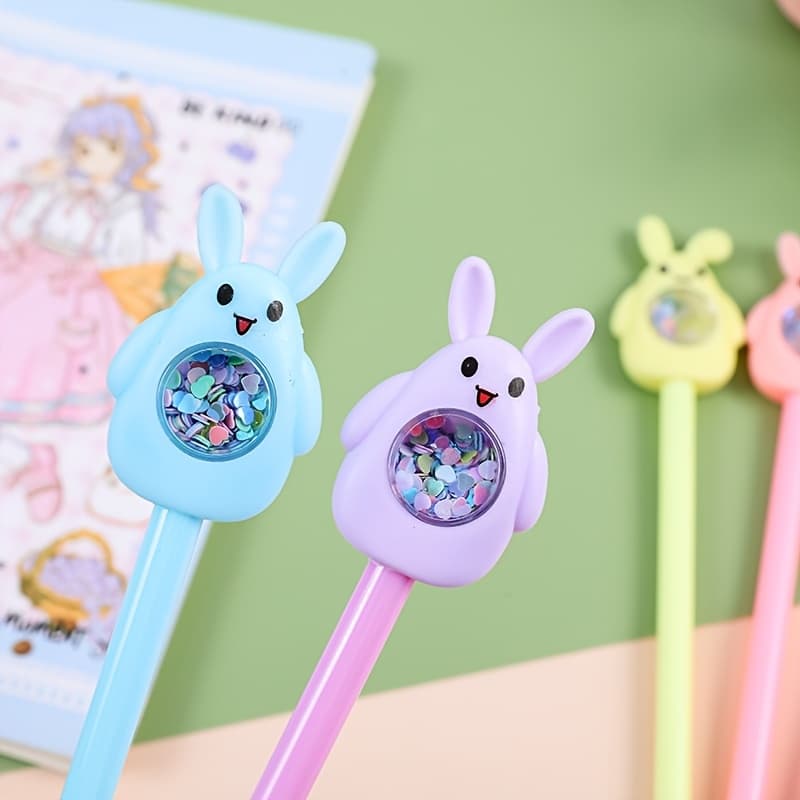 TEMU Glitter Bunny Gel Pens, Assorted Holiday Supplies, Random 4pcs Set