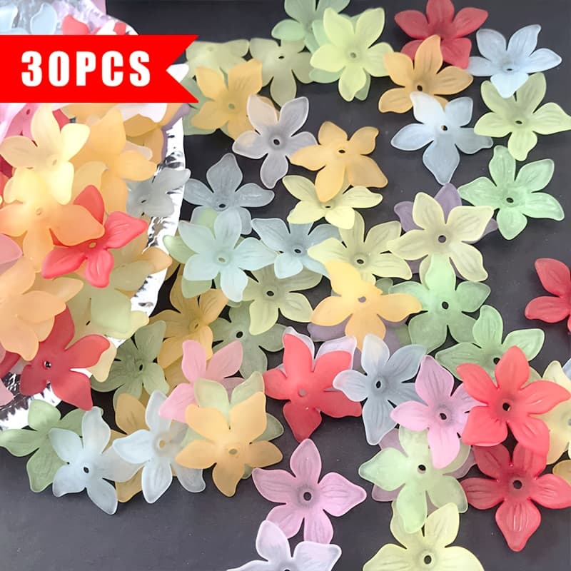 TEMU Beads & Bead Assortments Frosted Flower Acrylic Additions Ancient Style Tassel Hairpin Headdress Jewelry Materials