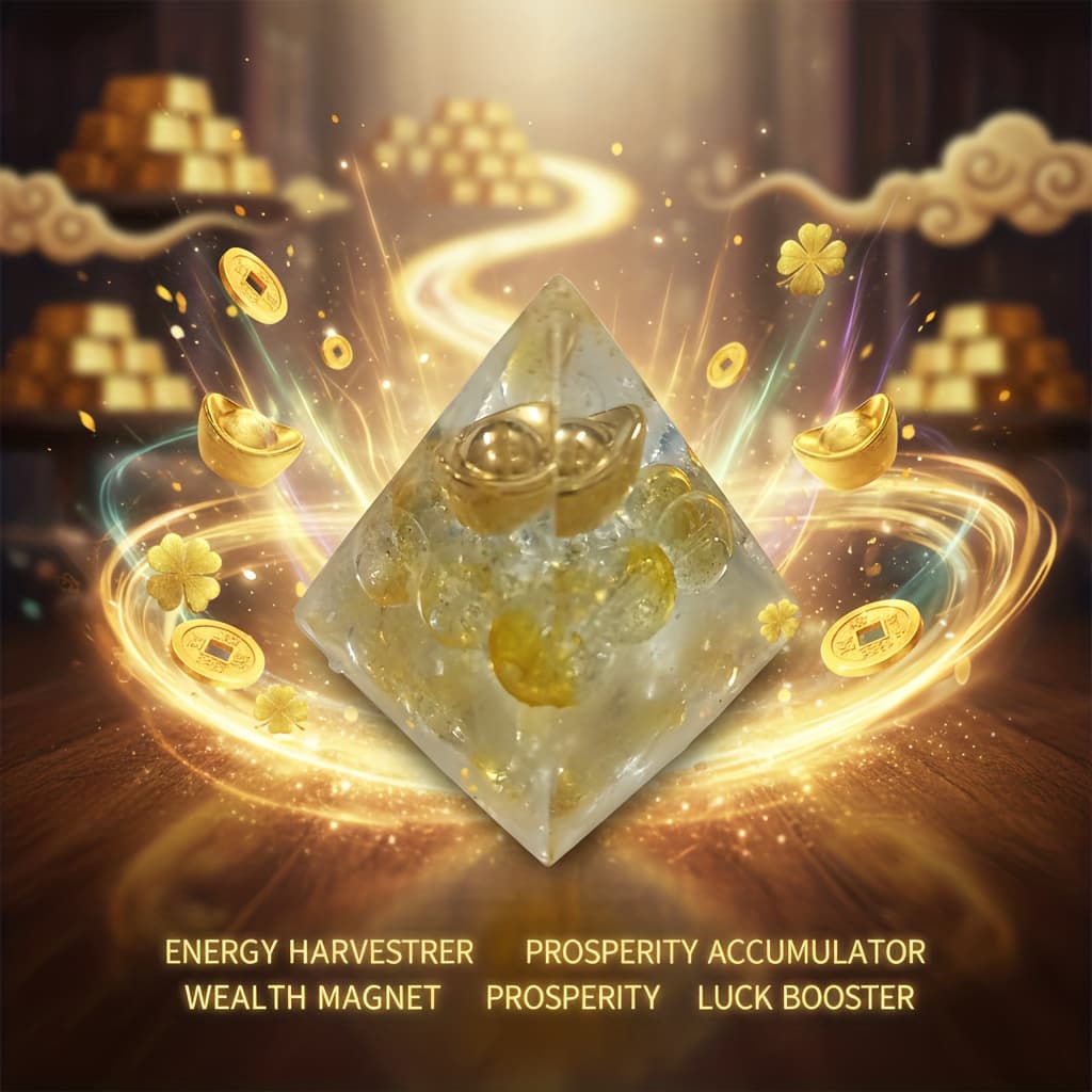 TEMU Wealth & Luck! Glittering Crystal Pyramid Ornament.