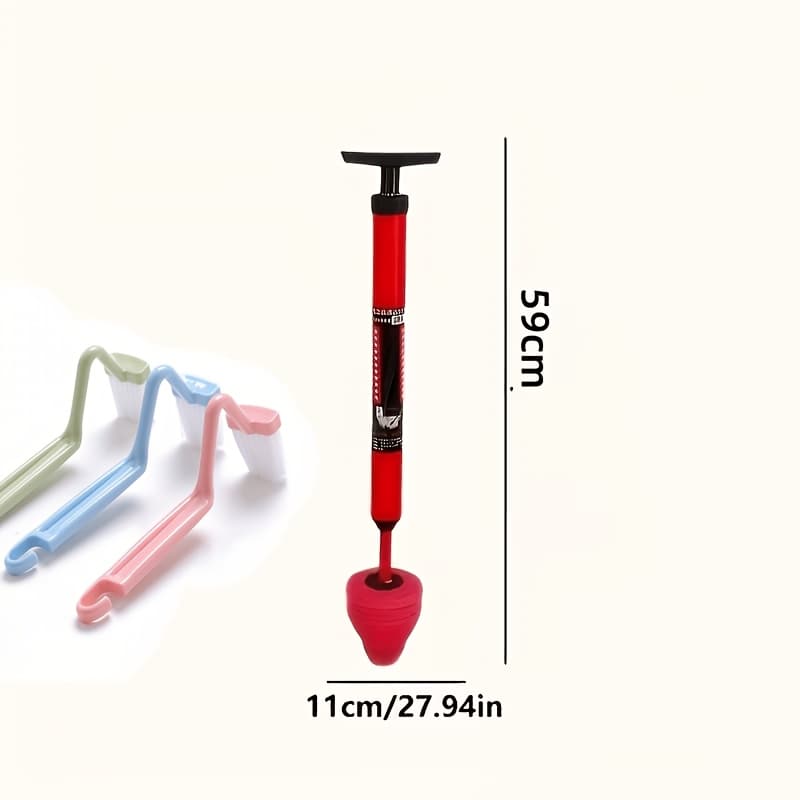TEMU Heavy-duty High-pressure Pneumatic Pipe Unclogger/ Toilet Brush, The Tool For Unclogging Household Toilets And Drains, And For Clearing Blockages In Kitchen And Bathroom Pipes