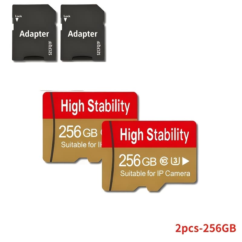 TEMU 128gb/256gb Memory Cards, Sd Card, Micro Tf Card, High Stability, Suitable For Security Cameras, , Sports/outdoor Cameras, Driving Recorders, Drones, Tablets, Mobile Phones, Including Adapters