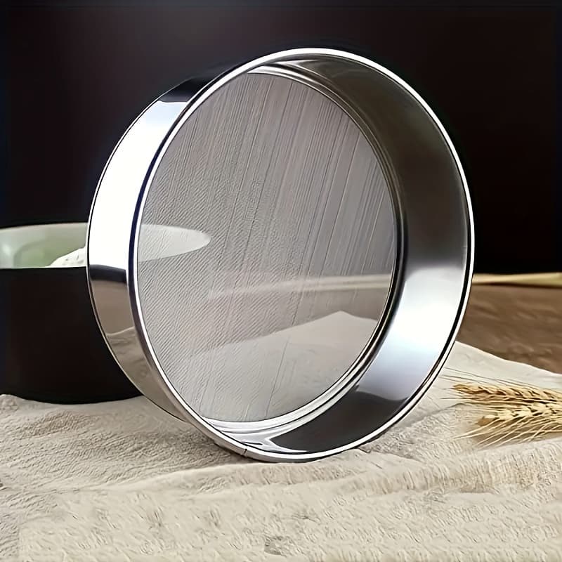 TEMU Stainless Steel Fine Mesh Flour Sifter- Multi-functional Baking Cakes, Pies, - Essential Durable Kitchen Home Bakers
